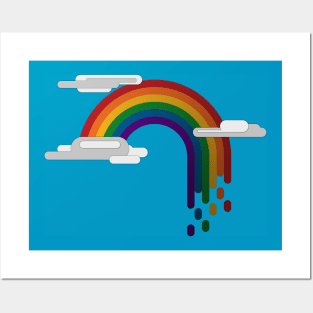 Pixel Rainbow Design in LGBTQ Pride Flag Colors Posters and Art